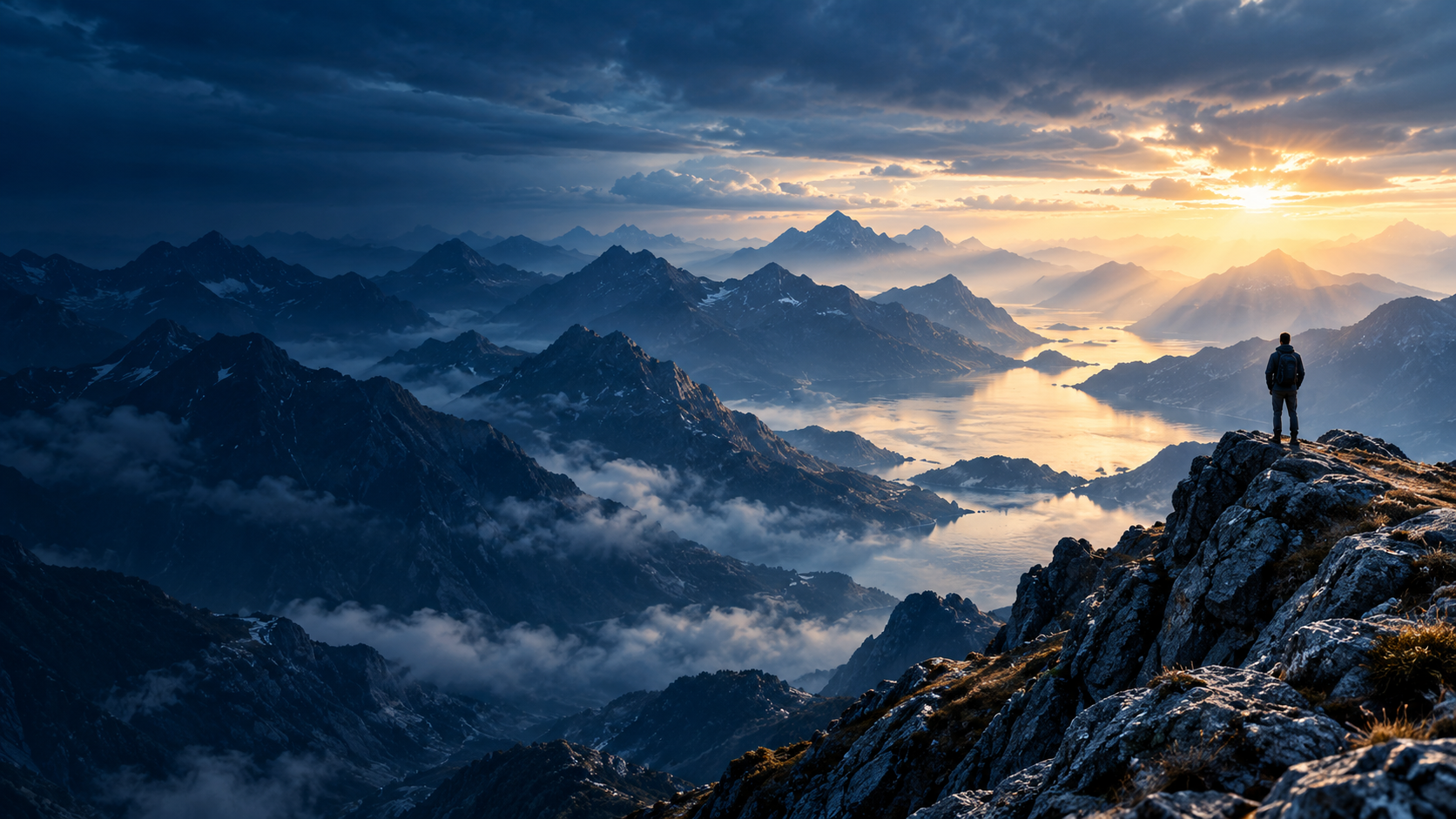 Mountain landscape suggesting perspective and future direction